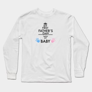 My first Father's Day greeting card with baby hand print Long Sleeve T-Shirt